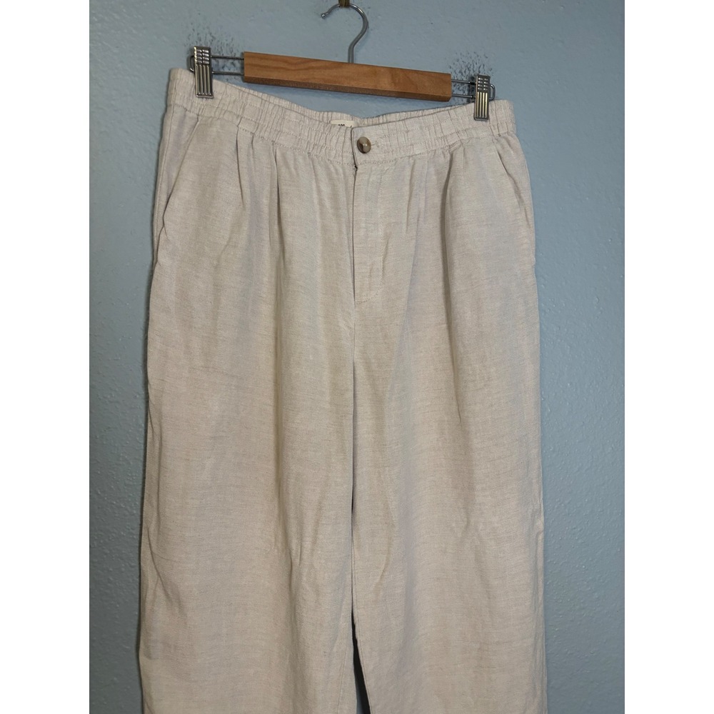 Madewell Linen Blend Track Trousers Heathered Natural Beige Size Medium - Picture 5 of 11